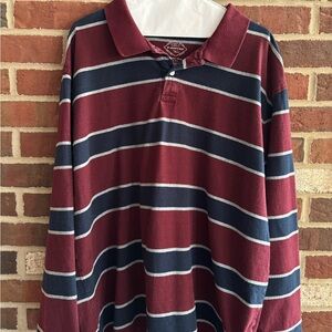 St. John's Bay Polo - Burgundy and Navy Stripes